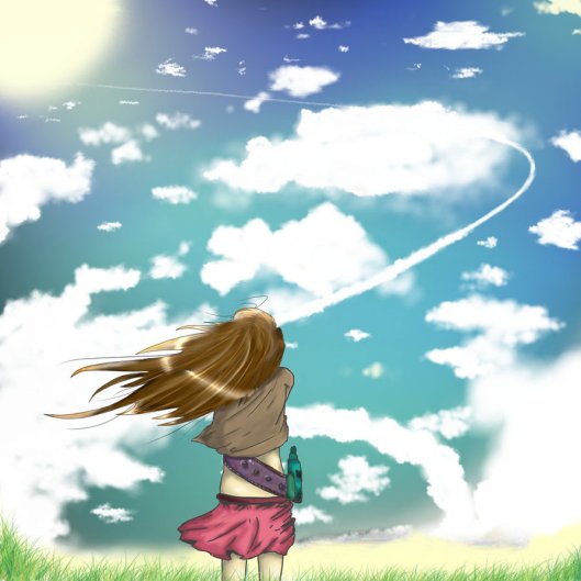 girl_looking_at_the_sky_by_lordinear-d3dkcpb